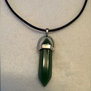 NWOT Hexagonal Chakra Pendant Necklace With Faux Leather Cord